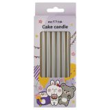 Свечи для торта с держателями MESHU "Straight silver", 10см, 6шт