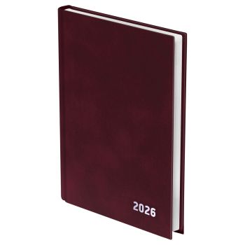 Ежедневник датированный 2026г., А5, 168л., бумвинил, BG, бордовый