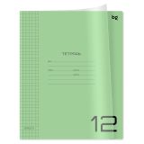 Тетрадь 12л., клетка BG "UniTone. Green", пластиковая прозрачная обложка